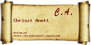 Chriszt Anett névjegykártya